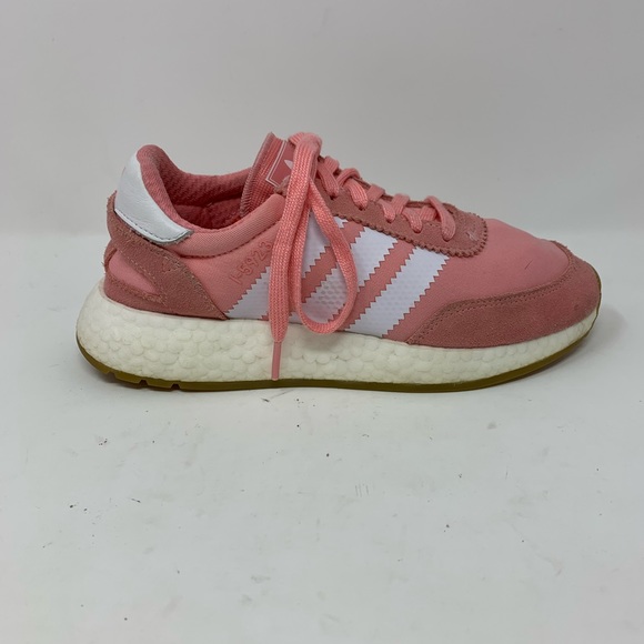 Adidas Womens Pink sneakers shoes lace up low top Sz 5.5 H0 - Picture 5 of 7